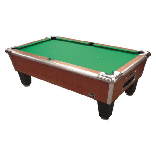 Shelti Bayside Pool Table with Green Pool Cloth and Sovereign Cherry Finish - Free Play